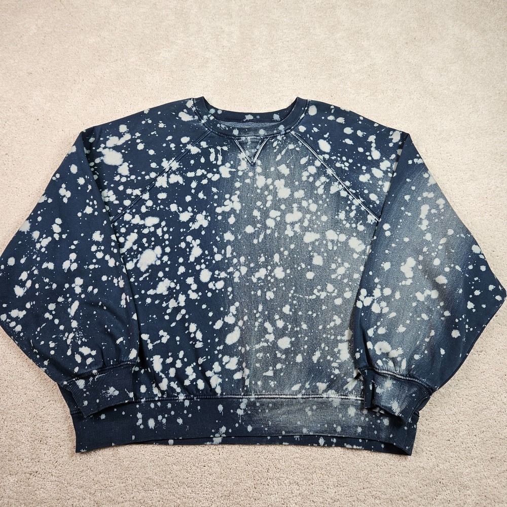BDG M Bleach Splatter Sweatshirt Oversized Grunge Y2K Indie Sleaze Skater Alt
